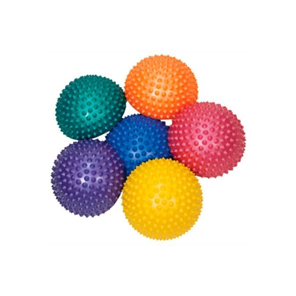 CanDo Inflatable Balance Stone, 17.5 cm (7") Diameter, Colors Vary, Set of 6